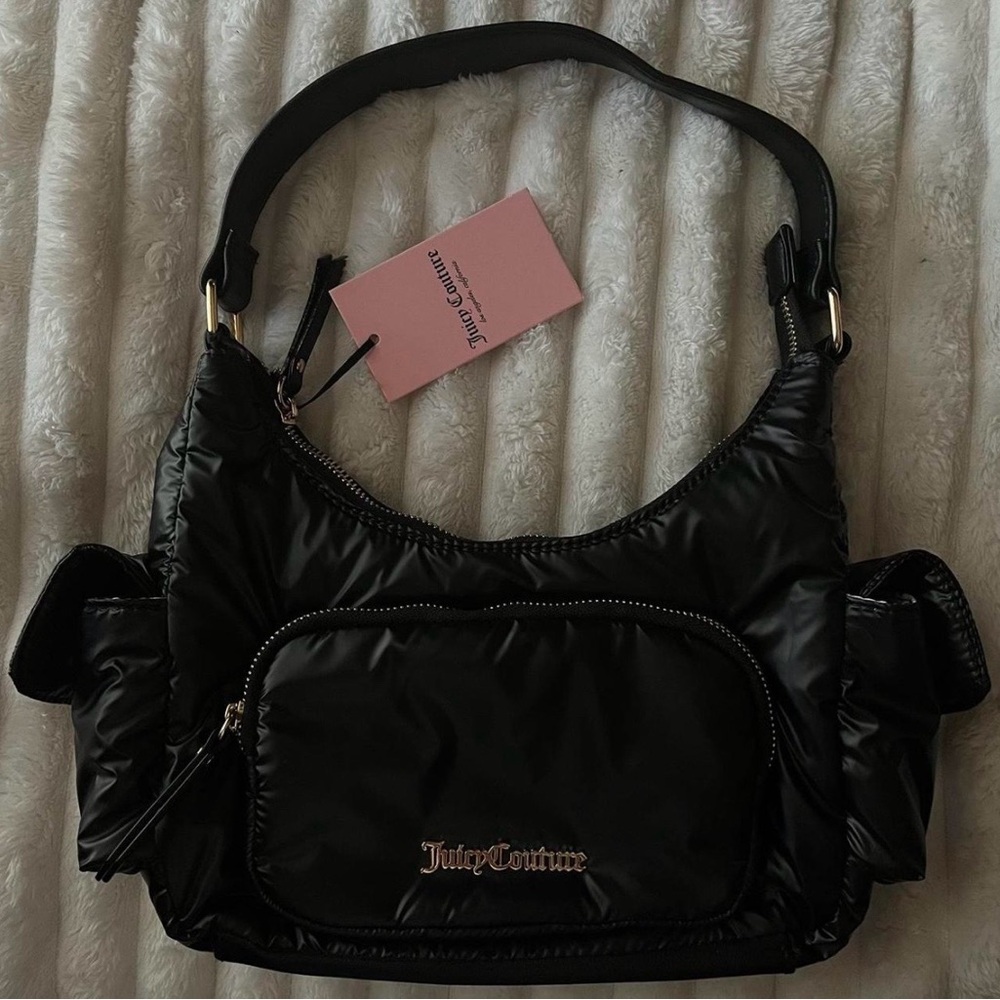 Juicy Couture Glossy Black Shoulder Bag